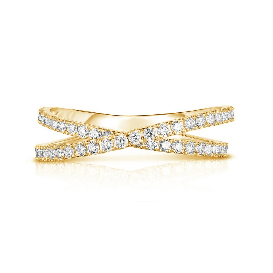 

gold jewelry wholesale distributors 925 sterling silver fashion ring 18k gold plated cross pave zircon band ring