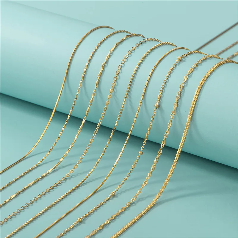 

Wholesale Jewelry Gold Plated Box Chain Necklace 16-18inch 925 Sterling Silver Necklace Chain