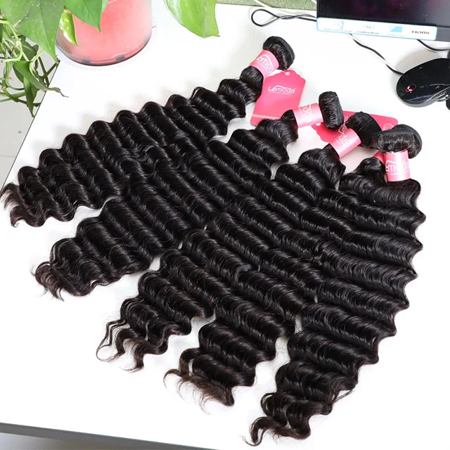 

Wholesale Raw Virgin Brazilian Deep Wave Hair Weave Bundles 10-30 Inch 100% Curly Human Hair Extensions Remy Human Hair Bundles