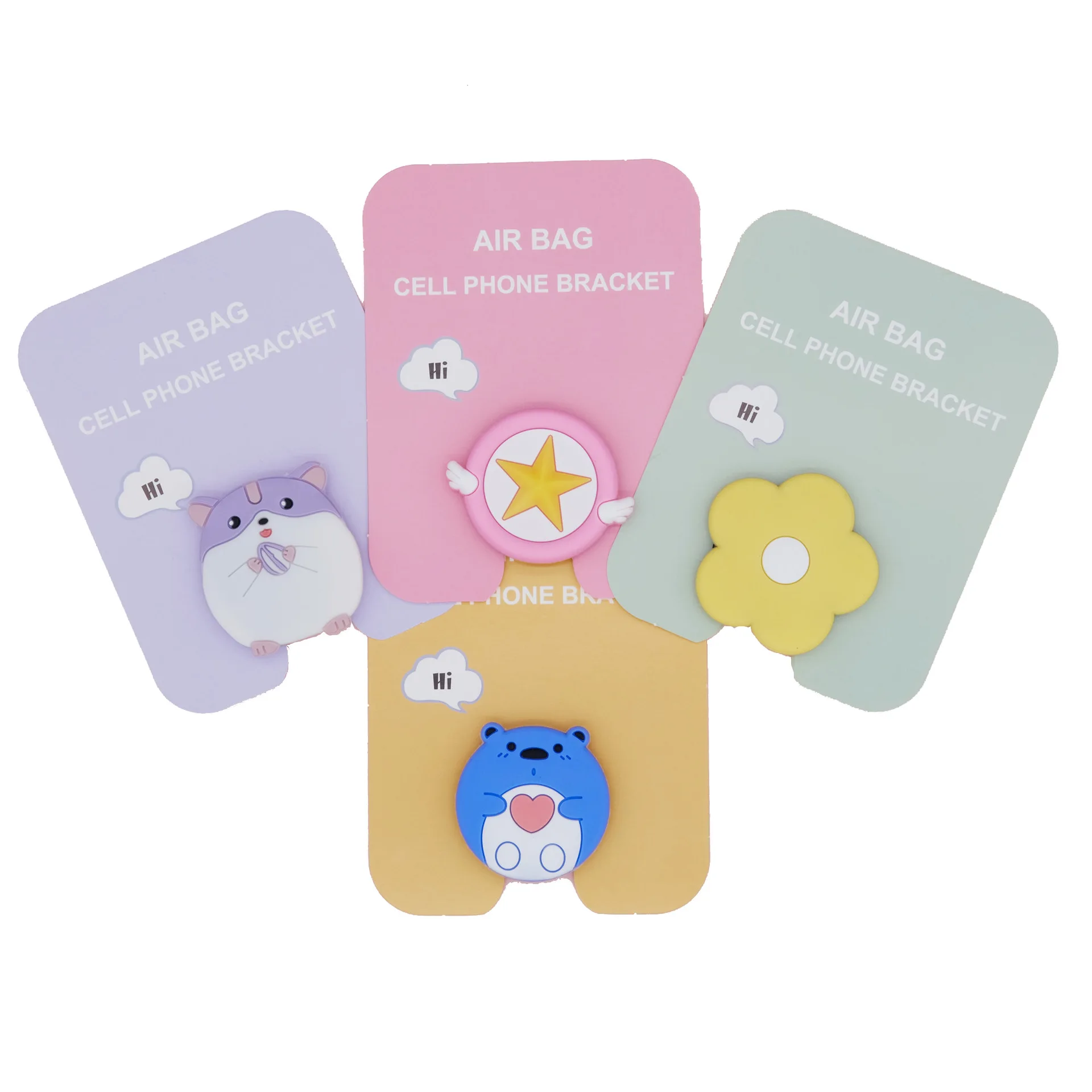 

Custom Cartoon Airbag Bracket Stereo Silicone Creative Telescopic Phone Holder Socket Grip