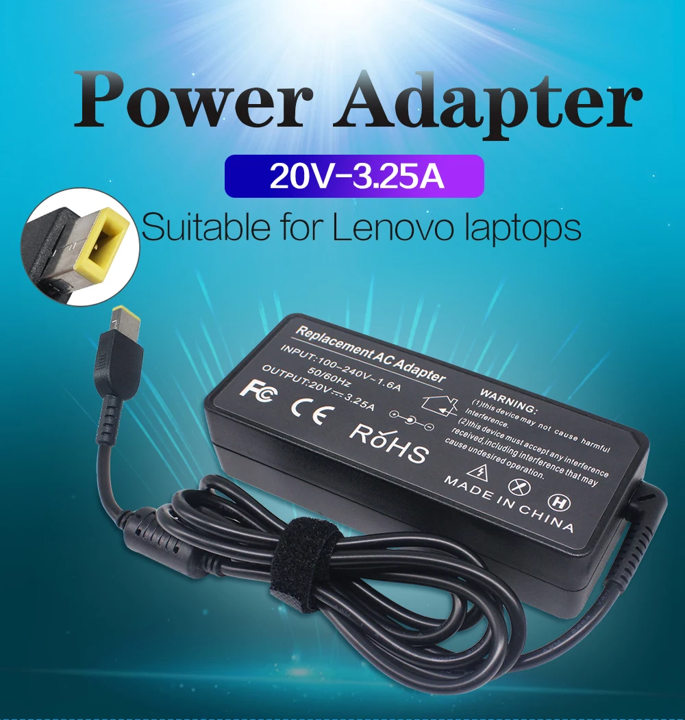 20v 3.25a 65w Usb-c Tips Ac Adapter Laptop Charger Replacment For You ...