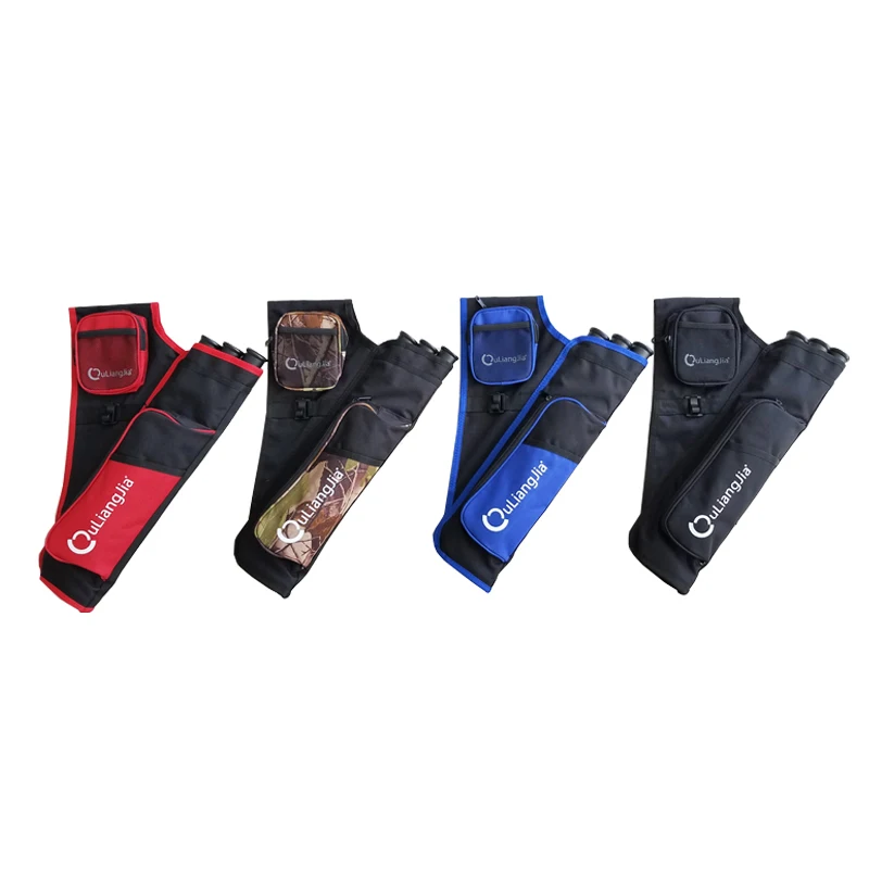 

good quality 3 tubes target side quiver hip archery quiver for hunting, Camo,black,blue,red