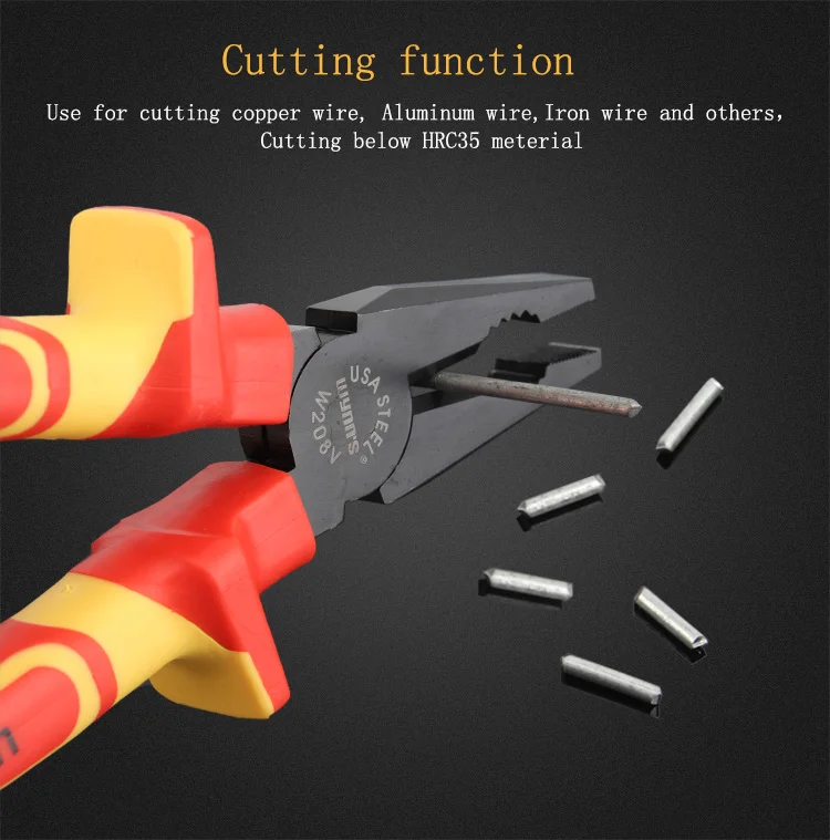 high voltage insulated combination pliers for electrical
