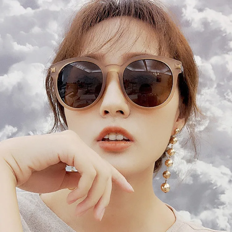 

RENNES [RTS] wholesale New stylish round PC frame UV400 eyewear Korea fashion brand designer tinted sunglasses, Picture