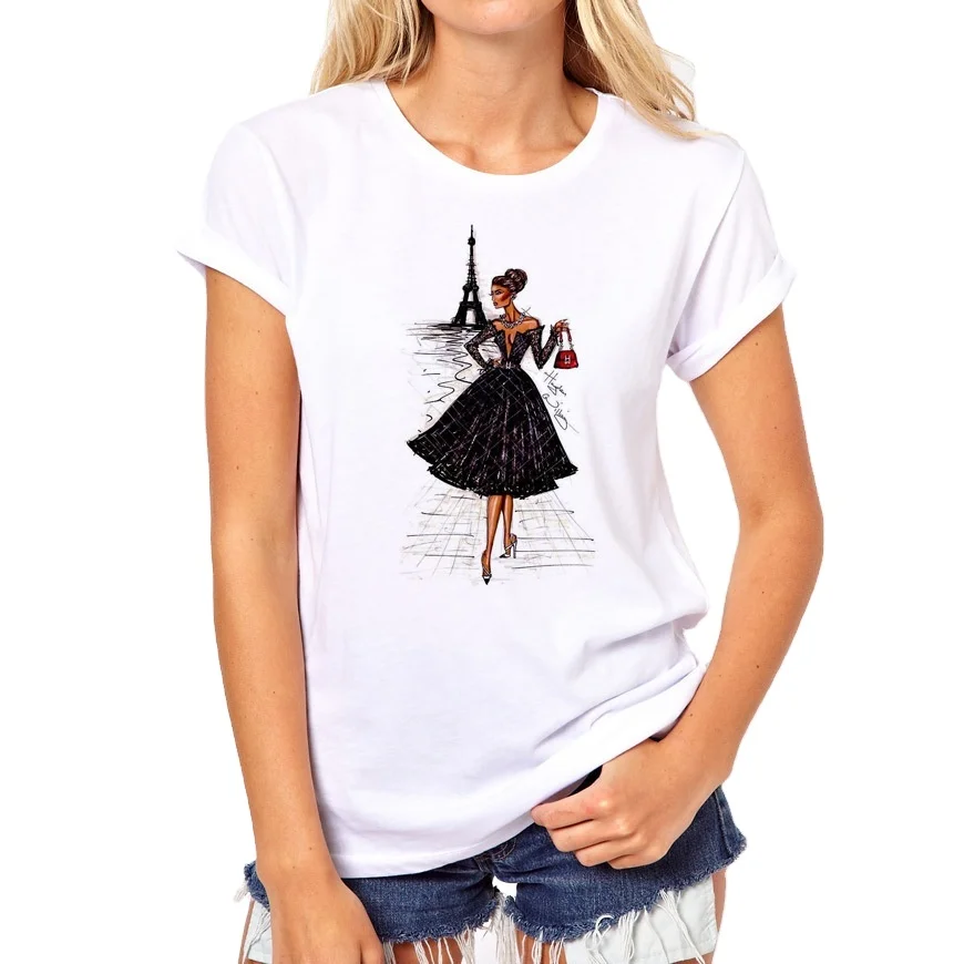 

2021 new arrivals women korean style t-shirts lady white print t-shirt women summer customize t-shirts, Beige, black, blue, clear, dark blue, green, navy, red, rose madder