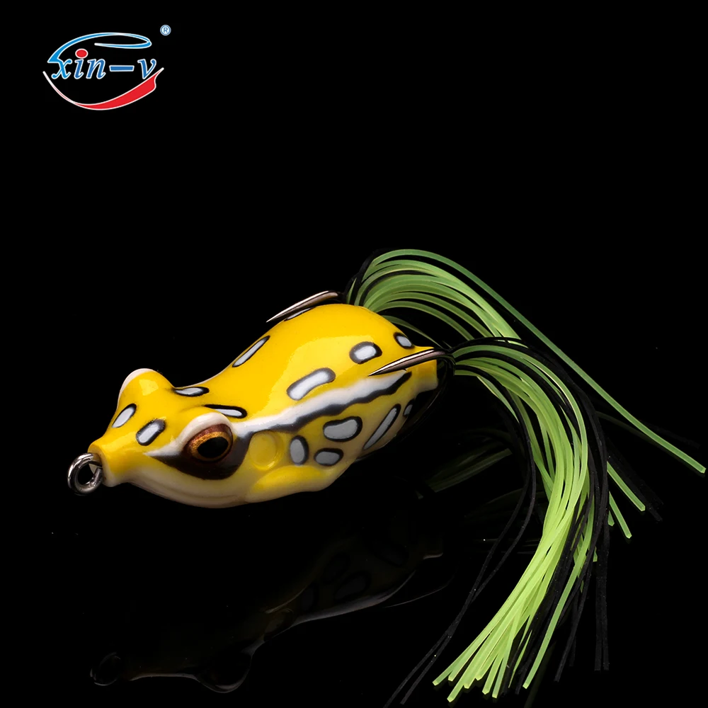 

Xin-v Hot Sale Top Sellinerg Fishing Lure Products 65mm 15g Plastic Bionic Soft PVC Material Wobble Topwater Rubber Frog