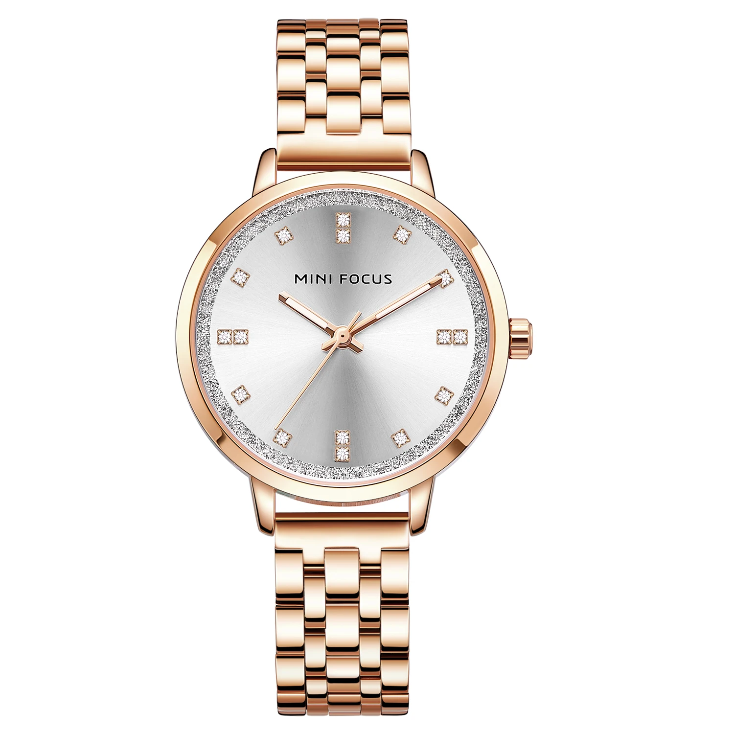 

New Minimalist Diamond-Inlaid Women's Watch Japanese Movement Waterproof Steel Band Quartz Watch, 4 colors