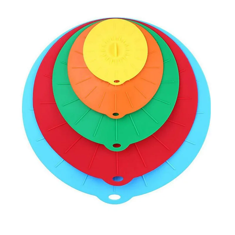 

5 Pack Reusable Silicone Pot Cover Lid Set, Custom