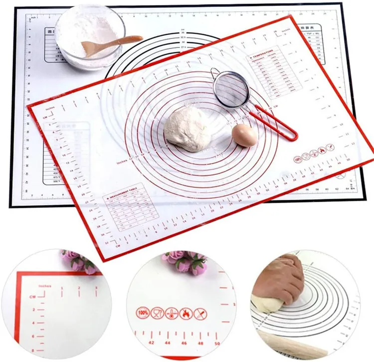 

Exclusive offer silicone pastry mat with measurements kitchen cooking mat tools silicone pastry pad, Custom color