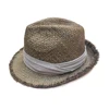 Factory Short Brim Dyed Brown Straw Mens Summer Hats Raffia