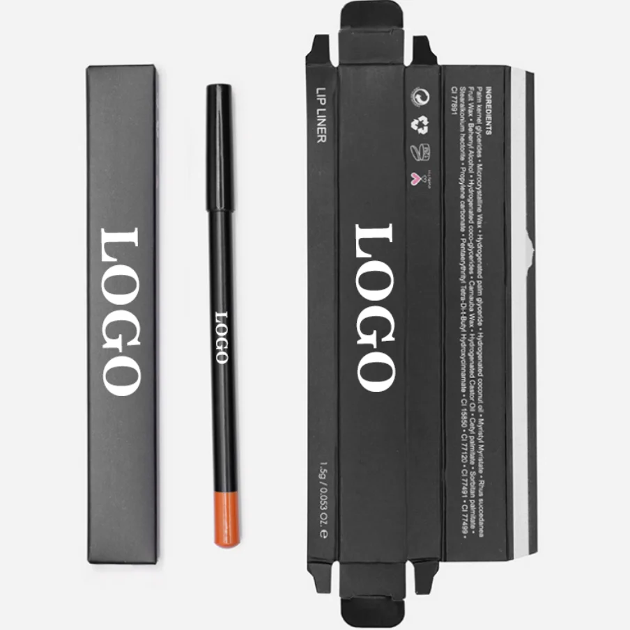 

OEM LOW MOQ 2 Types Waterproof Brown Custom Logo Private Label Lipliner Pencil Lip Liner