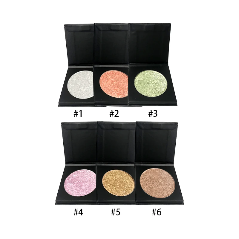 

Wholesale Cosmetics Vegan Shimmer Private Label Marble Makeup Pressed Highlighter, 6 colors optional