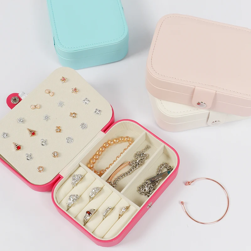 

Low price hand chain travel open fashion accessories leather jewelry case for amazon sellers