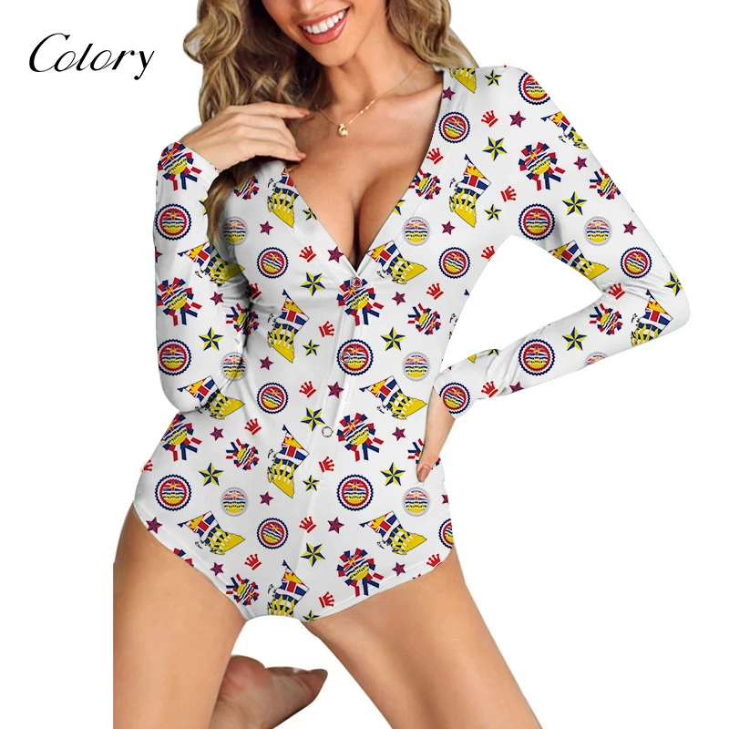 

Colory Rose Print Clothing Printed Set Woman Top 2 Pcs Bodysuits For Women P[rint, Picture shows