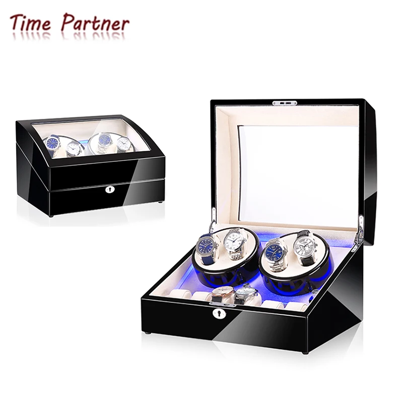 

Time partner luxury leather automatic 4+6 watch winder storage watch winder display box, Customized