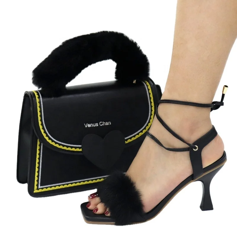 

2021 women designer ladies matching Italian African shoes and bag set for Nigeria party