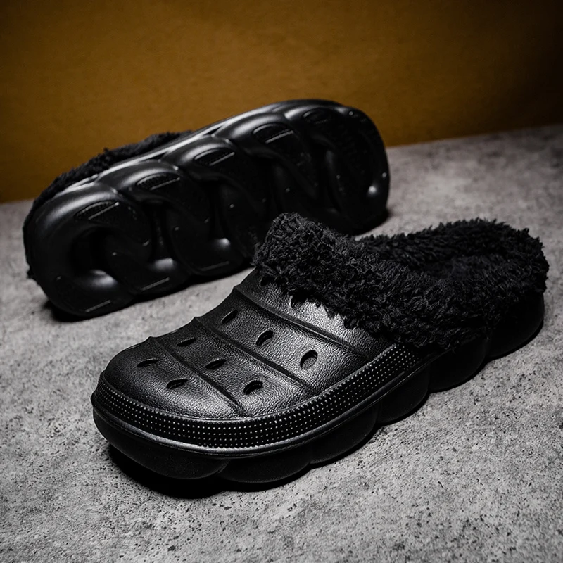 

Custom Logo Women Diamond Nursing Warm Clog Shoe Eva Classic Slip On Sandals Platform Winter Fur Clogs, Optional