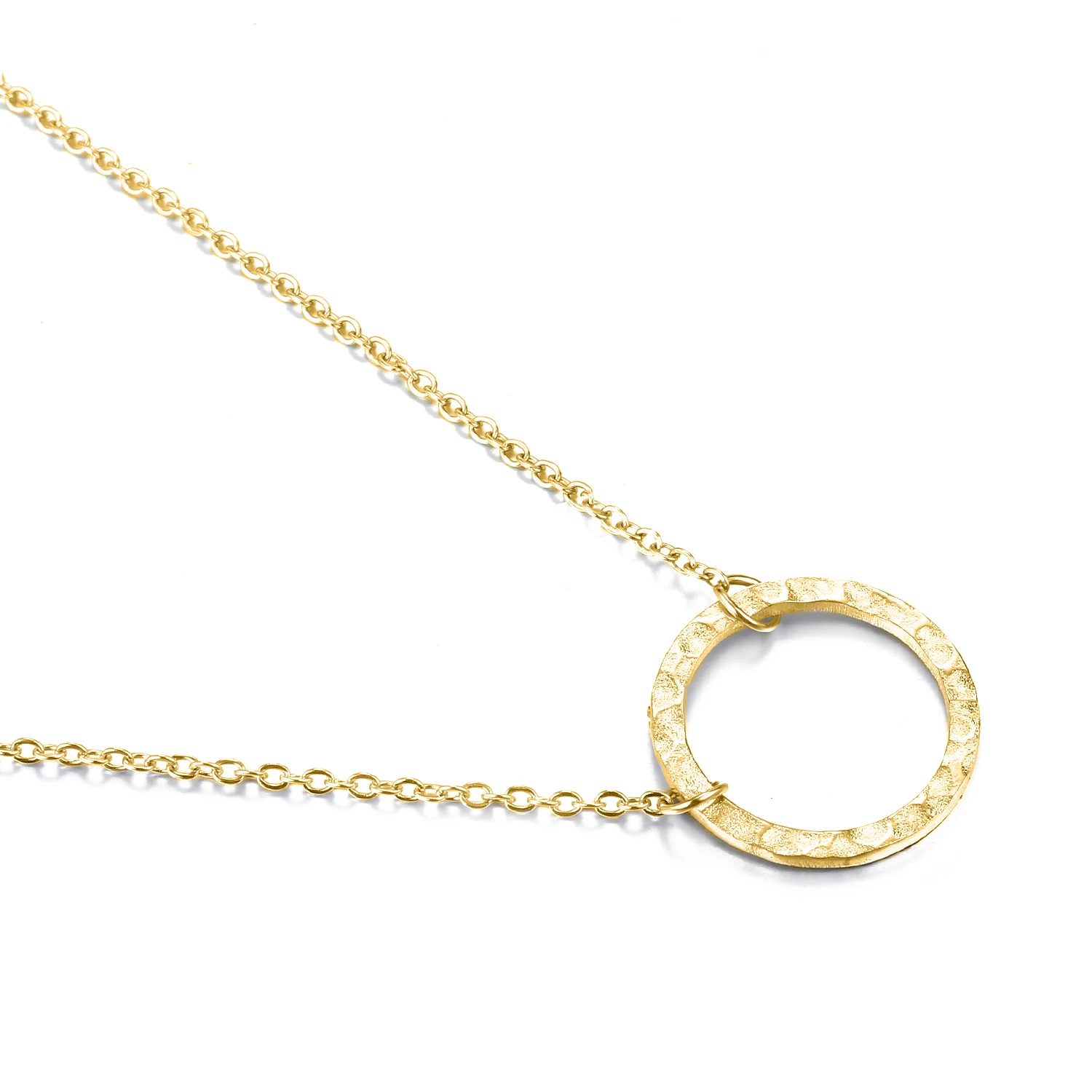 EManco Stainless Steel Circle Pendant Women Dainty Chain Necklace Minimalist Statement Necklace