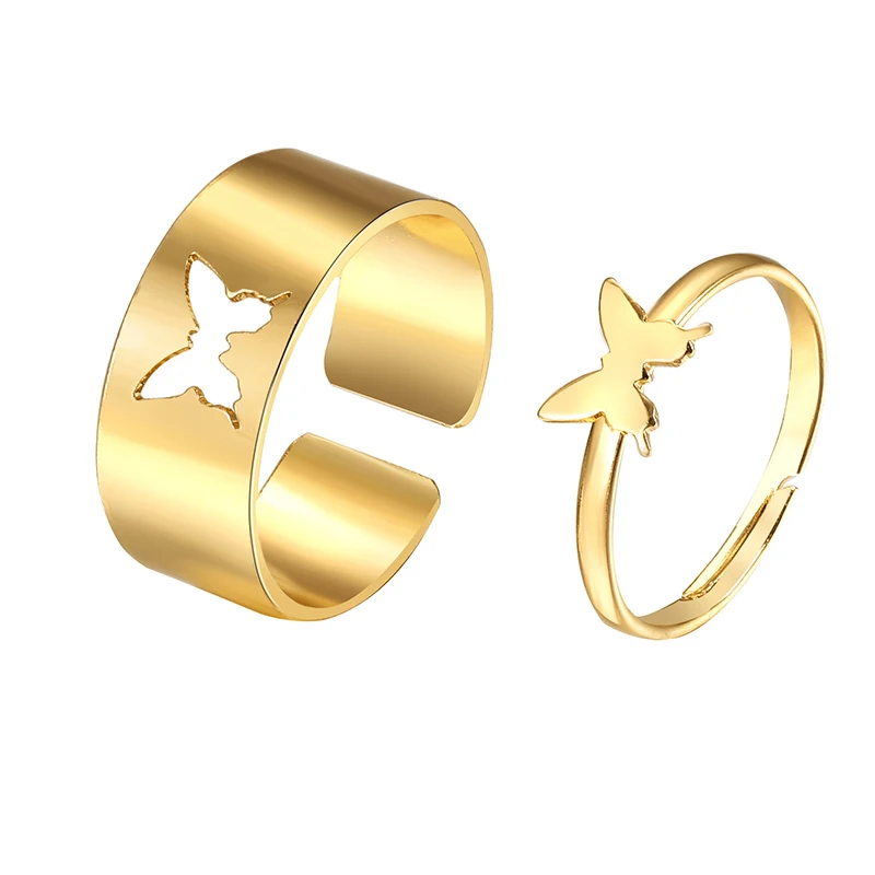 

New Arrive Gold Silver Plated Hollow Out Butterfly Heart Star Moon Dolphin Shaped Women Ladies Adjustable Opening Rings, Color plated as shown