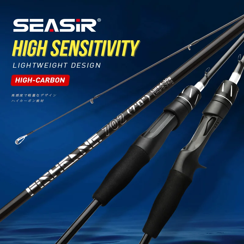 

SEASIR Fishing Rod Black Warrior Carbon Fiber M/L Spinning Lure Fishing Rod Saltwater Custom Casting Fishing Blank Rod Tackle
