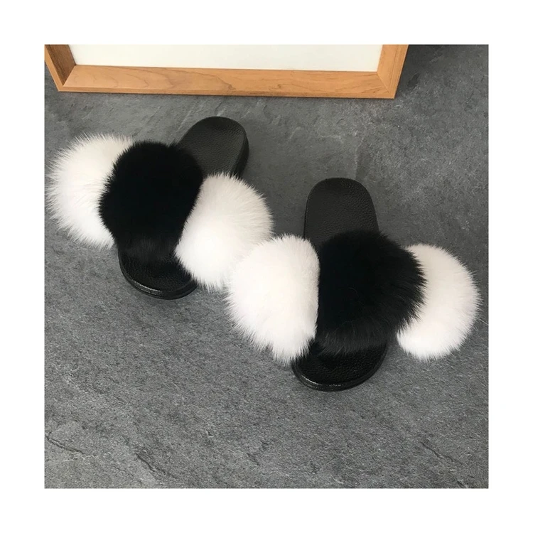 

Summer Comfortable Children's Slippers And Sandals With Decorative Fur Balls kids fur slippers pom pom fur slipper, Any color