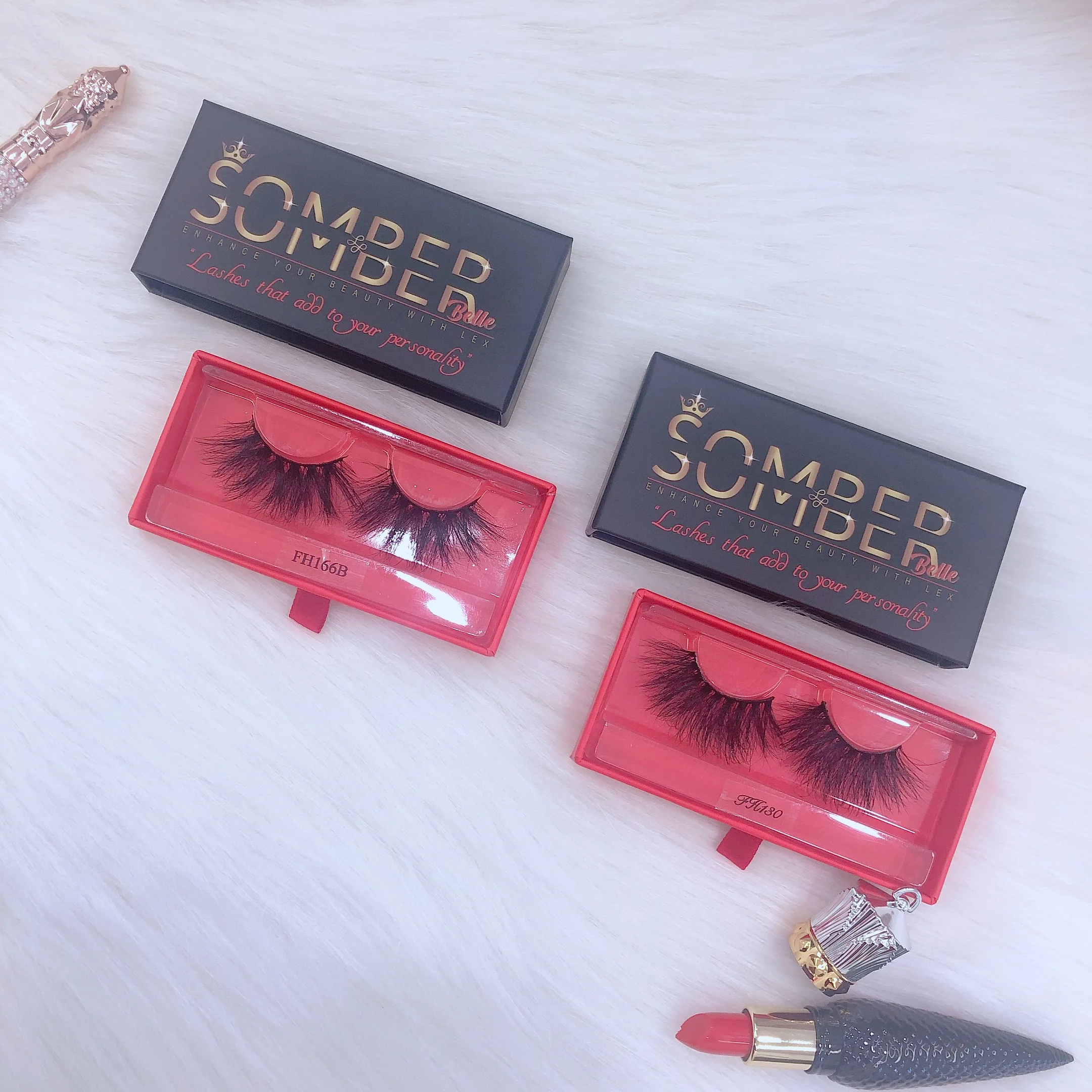 

2021 new style eyelash customized boxes and real mink eyelashes