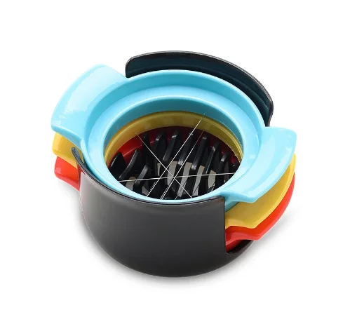 

Hot selling multifunctional egg cutter 3-in-1 egg cutter, loose flower cutter, kitchen tool egg cutter, Photo color