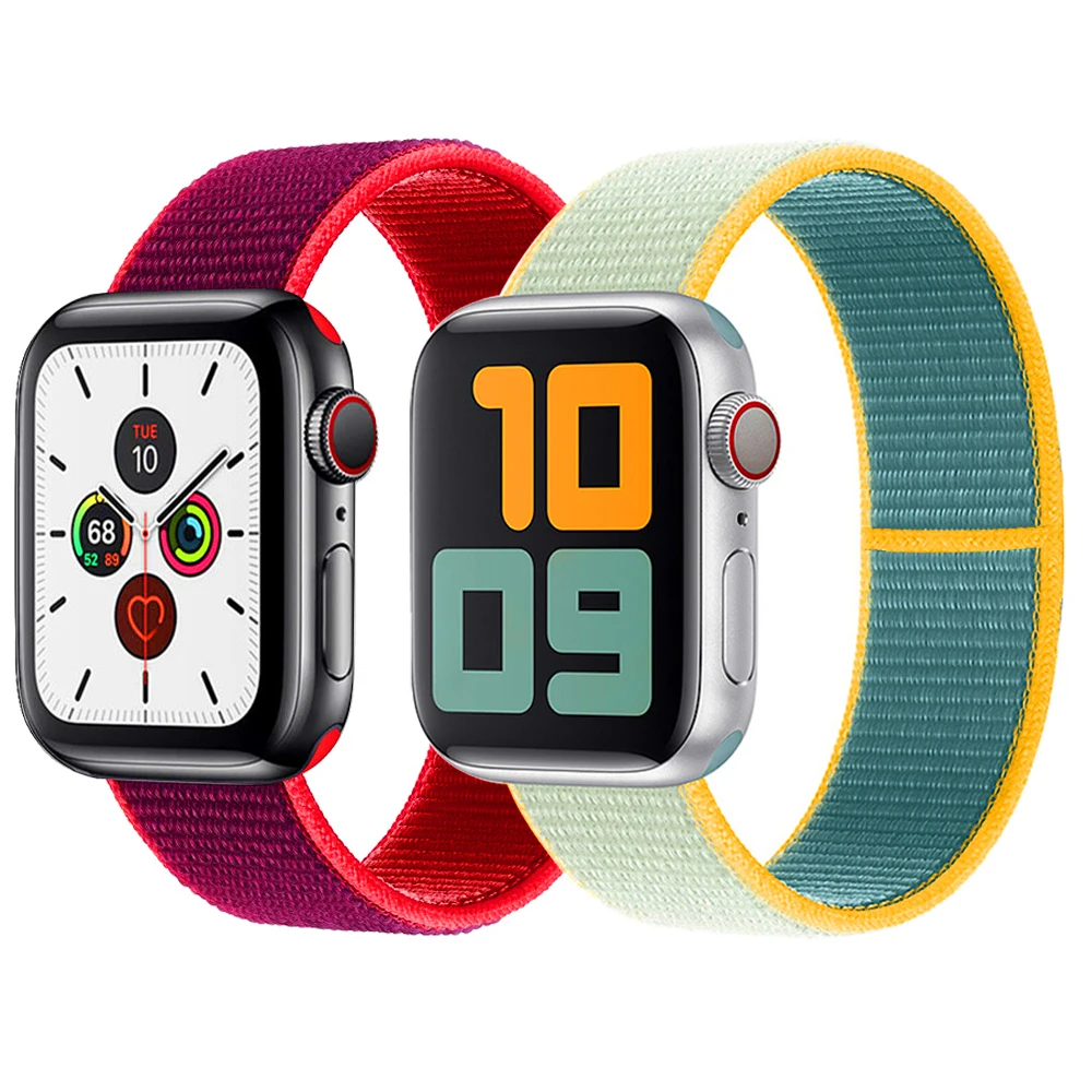 

Charm Designer Bracelet Woven Nylon Loop Sport Bands For iWatch Series 5 4 Smart Luxury Apple Watch Band Strap 44mm 42mm, 73 colors available