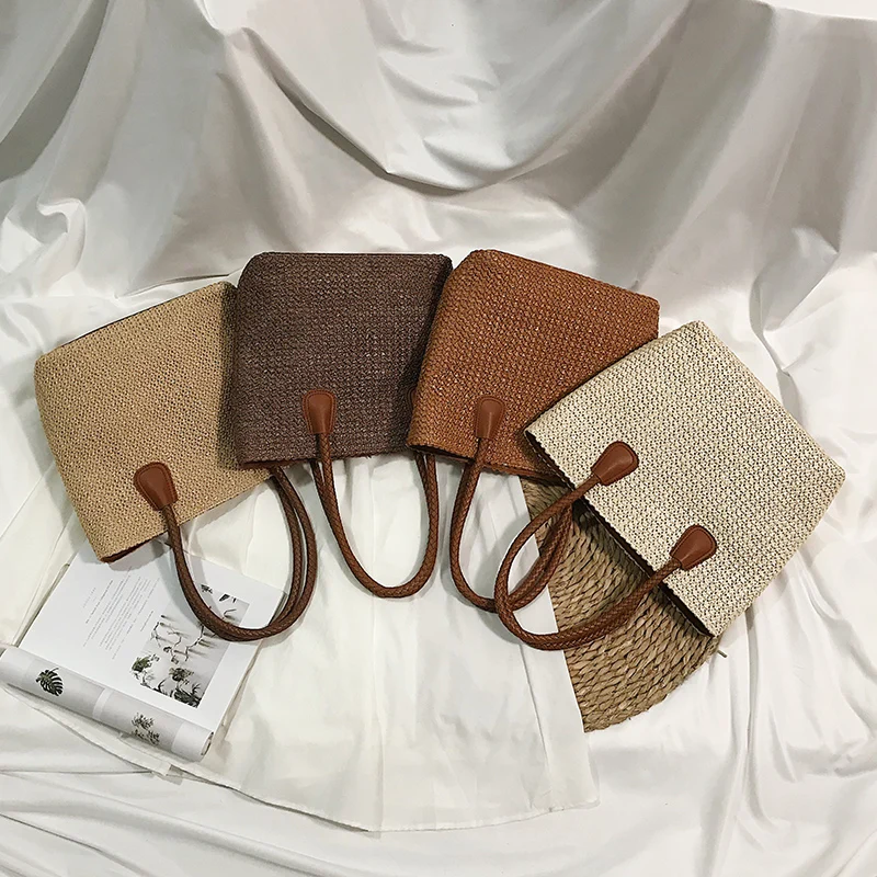 

2021 Wholesale fashion Cute Beach Hand Bag Straw Tote HandBag for Handmade Woven Bag, Customizable