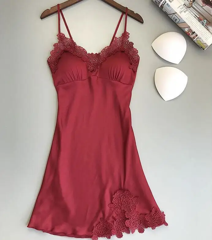 

sfy501 women sexy satin sleepwear dress