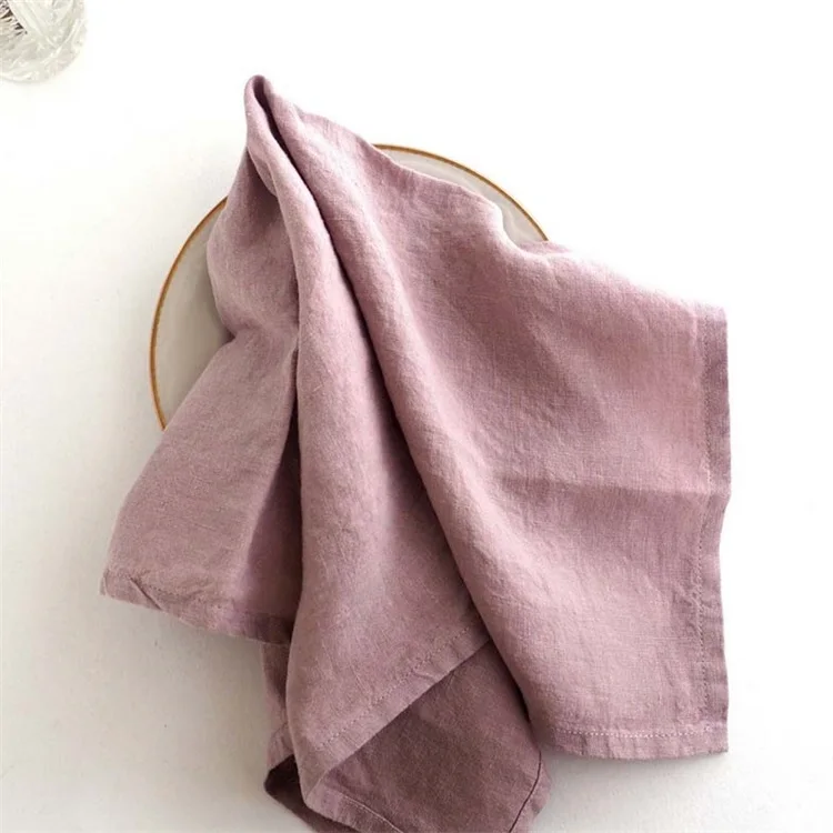 Wholesale Soft Napkin 100 Linen Table Pre Washed Napkin Dinner Napkins