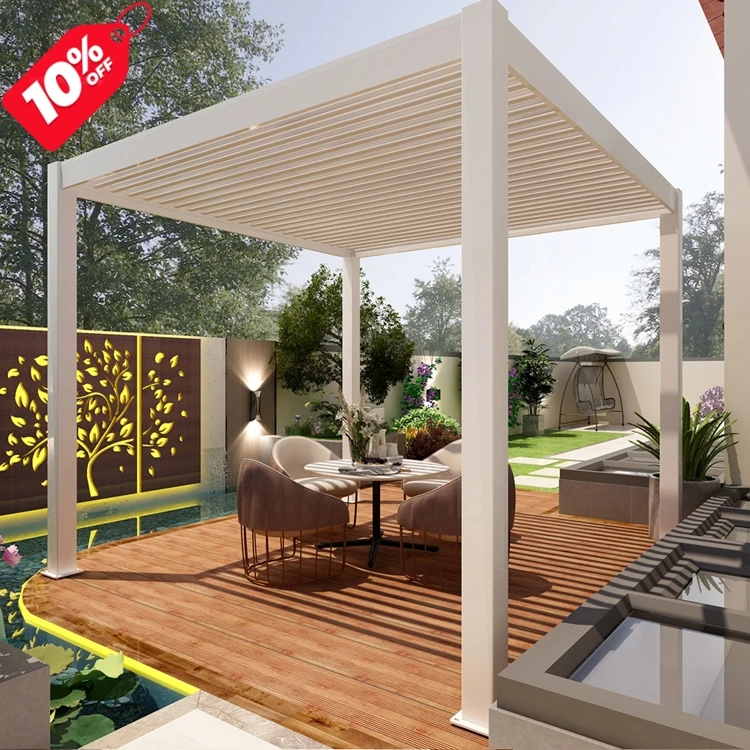 

Good Discount Hot Sale 3x4m Electric Aluminum Pergola Waterproof Villa Electric Opening Roof Patio Pergola