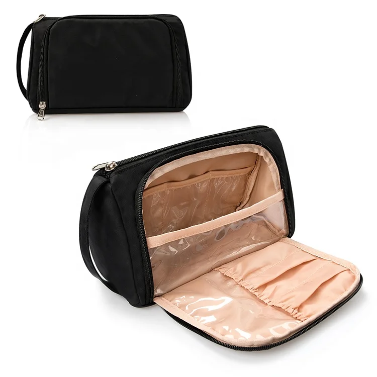 

Free Dropshipping 2021 New Design Custom Private Label Daily Carrying Small Portable Waterproof Cosmetic Makeup Brush Pouch Bag, Black