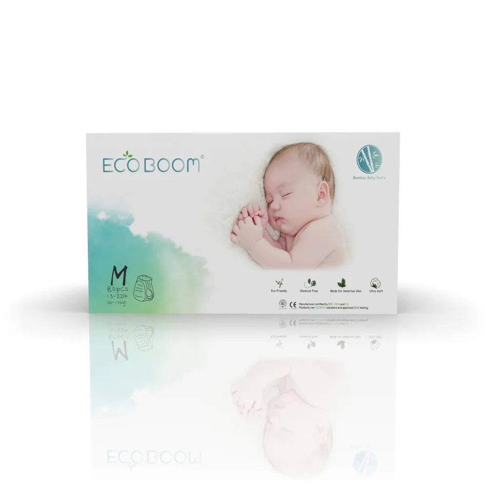 

ECO BOOM M size Plant based biodegradable disposable Organic Disposable Baby Diaper nappy pants
