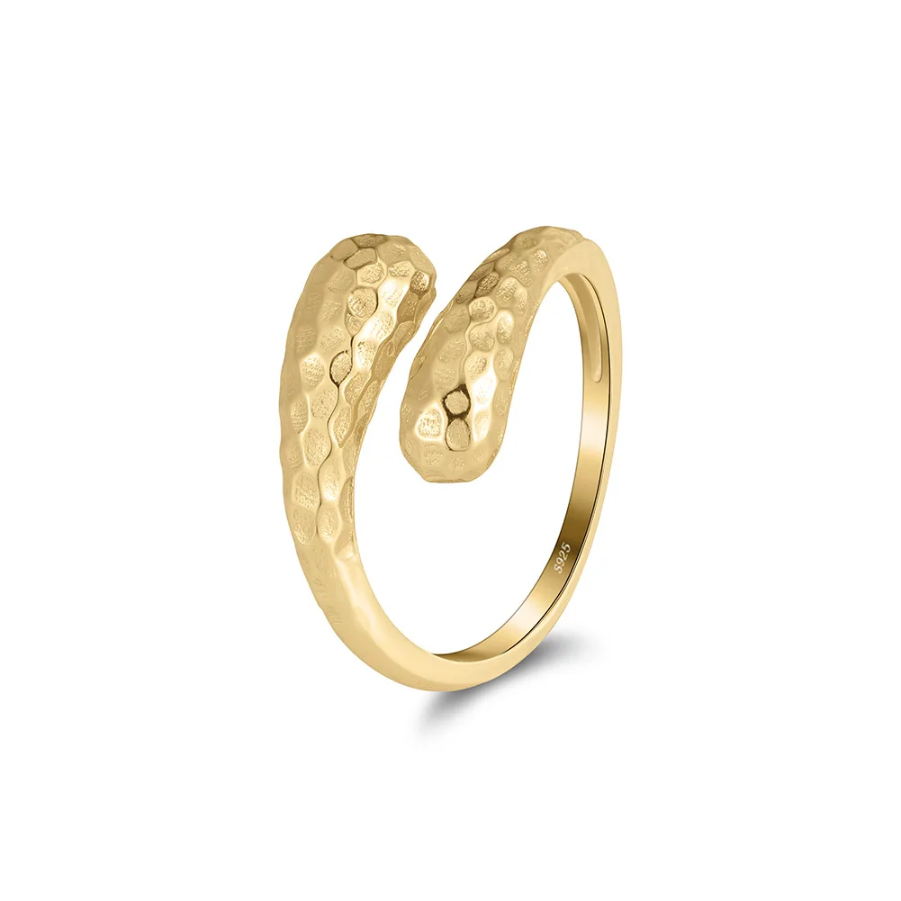 Wholesale 925 Silver Rings Jewelry for Women 14K Gold Plated 925 Sterling Silver Snake Rings Hip Hop Adjustable Rings for Men
