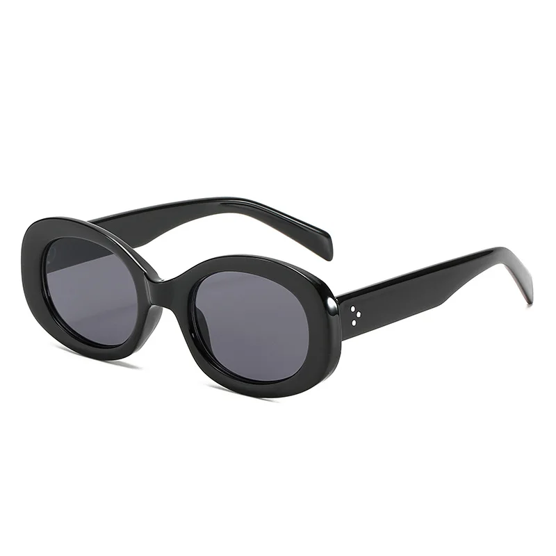 

Yiwu factory wholesale plastic thick oval roundframe sunglasses women fashion customized men sun glasses uv400