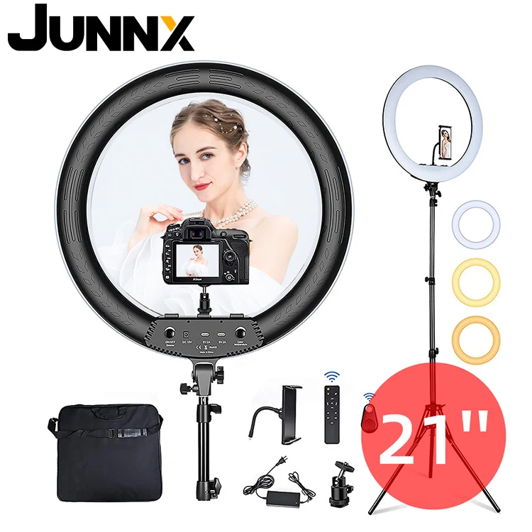 

JUNNX 21inch Big LED Ring Lamp Live Stream Video Makeup Ringlight 21 inch Selfie Ring Fill Light with Tripod Stand for Tik Tok