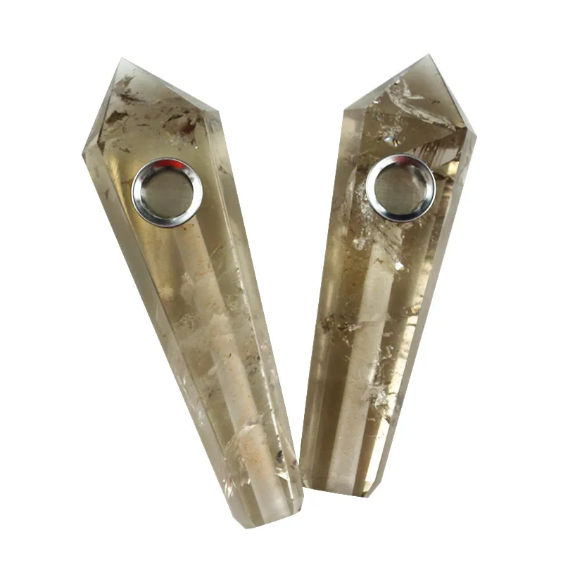 

Highly Polished smoke crystal pipe tea quartz tube, Colorful