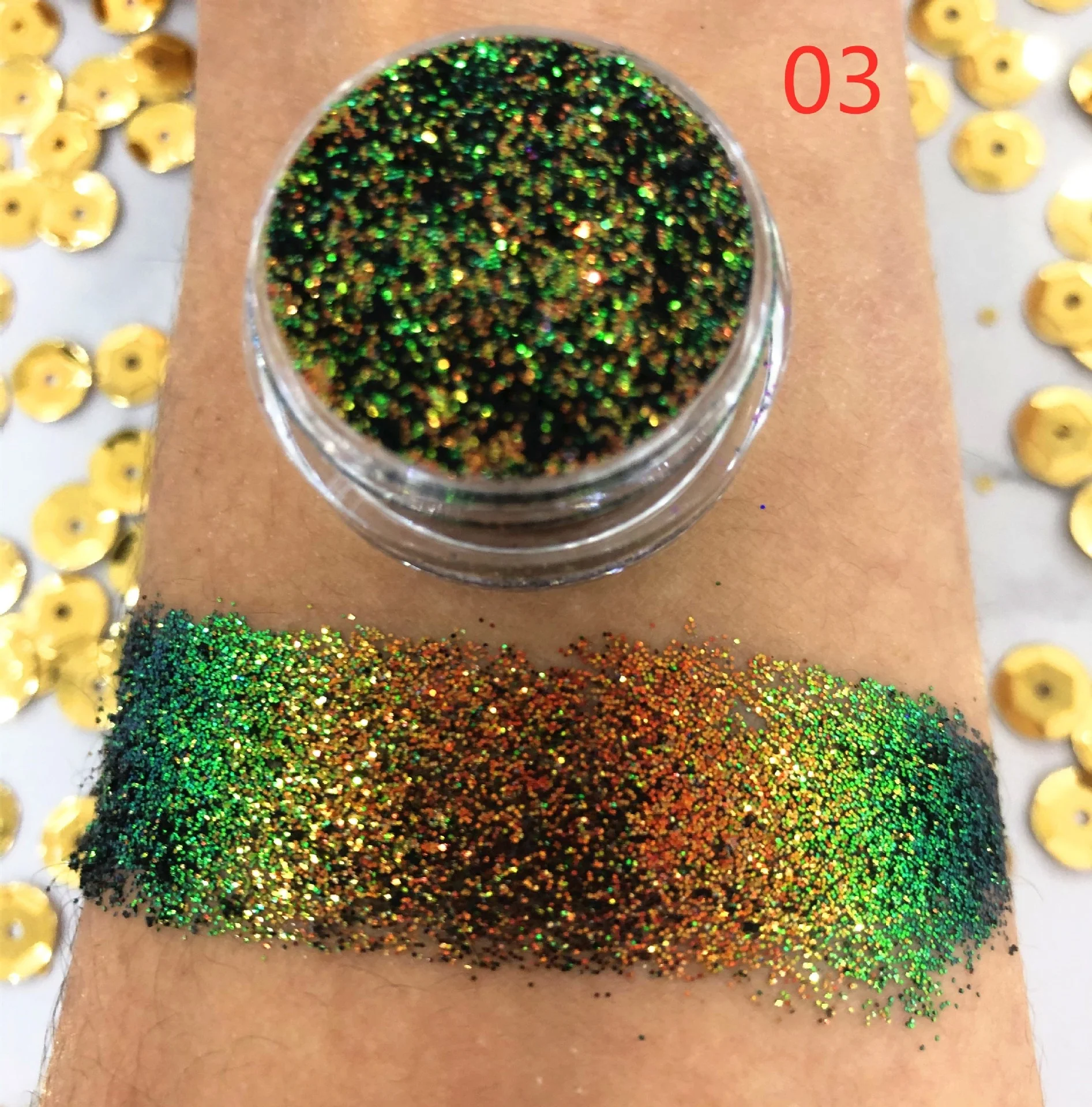 

Wholesale Chameleon Loose Eyeshadow Glitter 8 Colors Private Label Loose Duochrome Pigment Eyeshadow