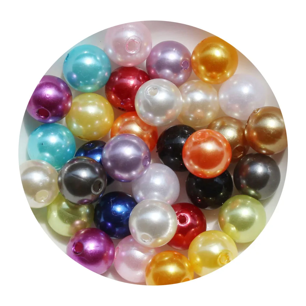 

4mm 6mm 8mm 10mm Colorful Acrylic Round Bead with Hole For DIY Jewelry Making Bracelet Necklace Accessory