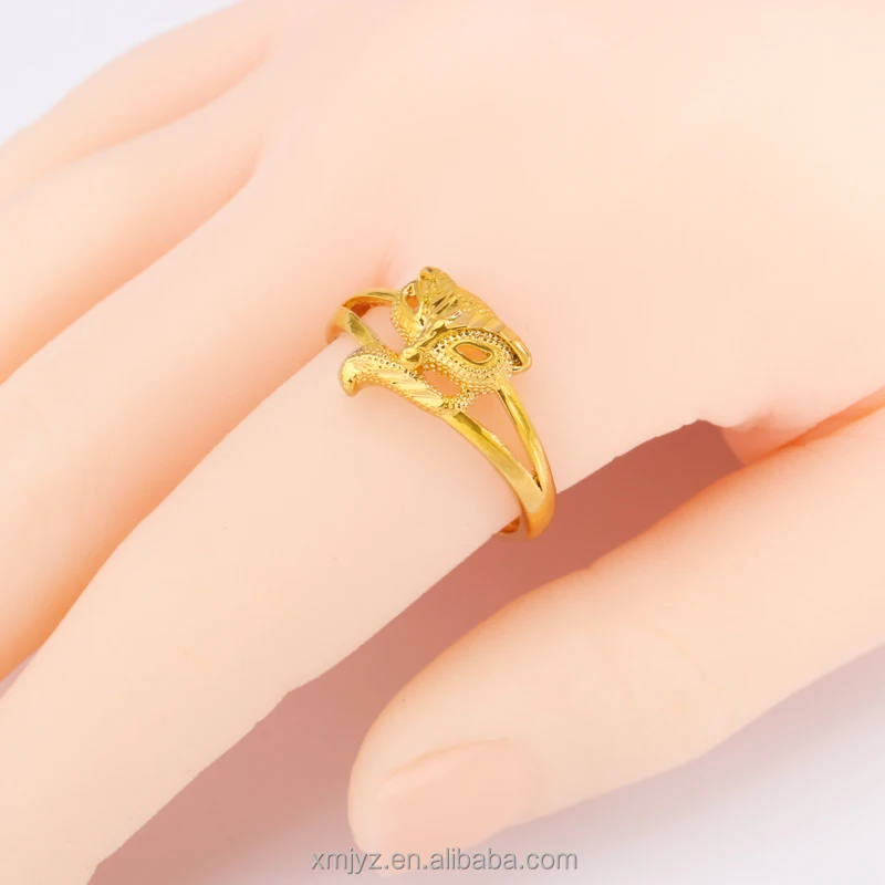 

Factory Wholesale Spot Brass Gold-Plated Ring Women Simple Ladies Fox Ring Does Not Fade For A Long Time