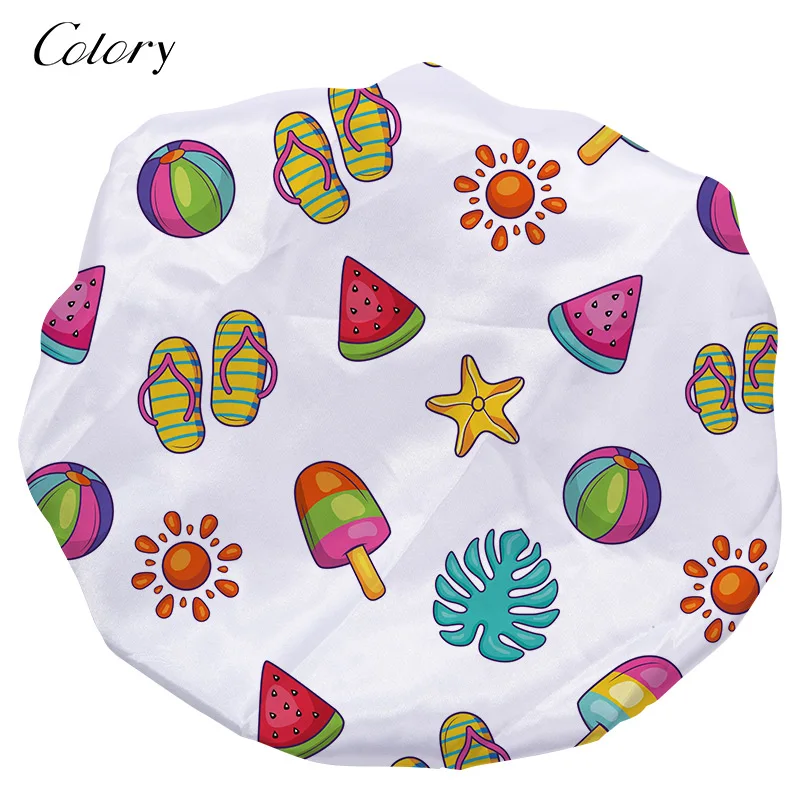 

Colory Leopard Material Cotton Shower Cap, Customized color