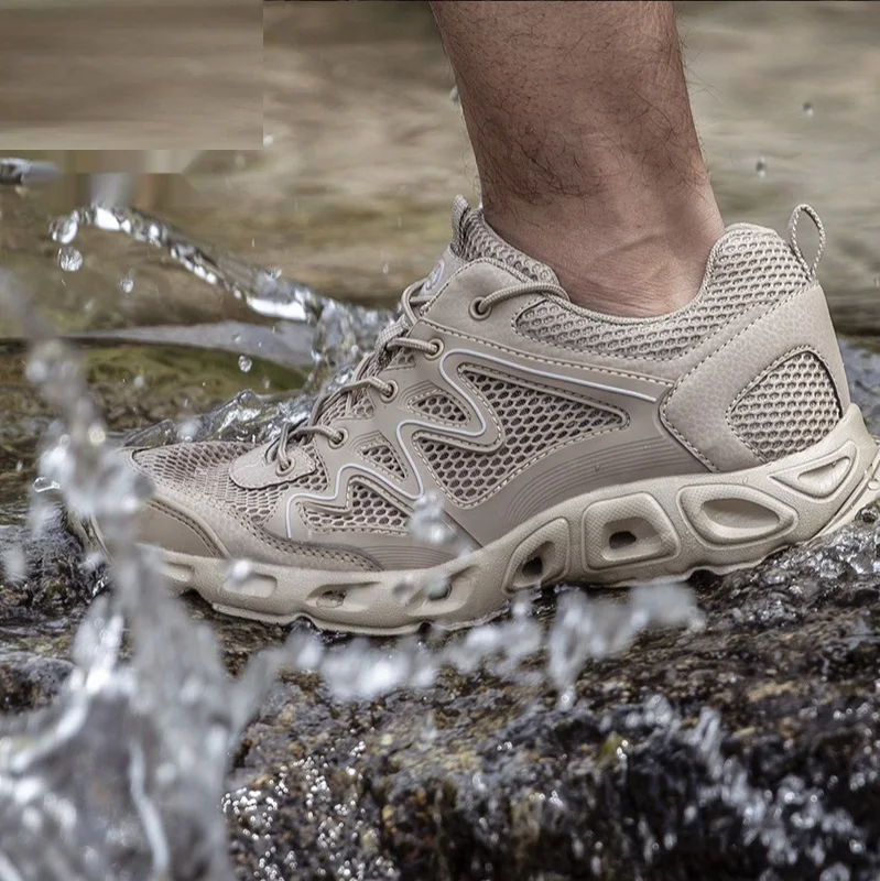 

Factory Price Wholesale top quality Rubber Outsole mesh outdoor men's waterproof hiking shoes, Picture showed
