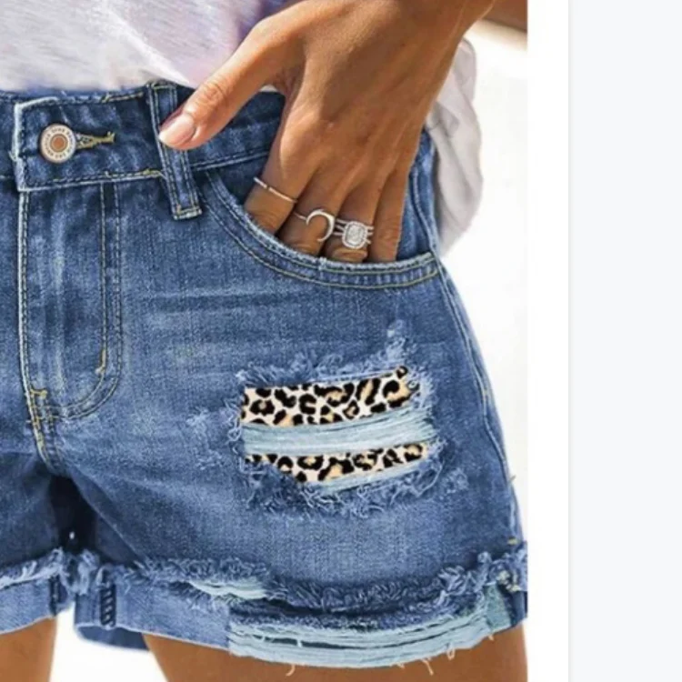 

2021 fashionable new sexy high quality Women hole short Jeans Casual Denim Destroyed Shorts