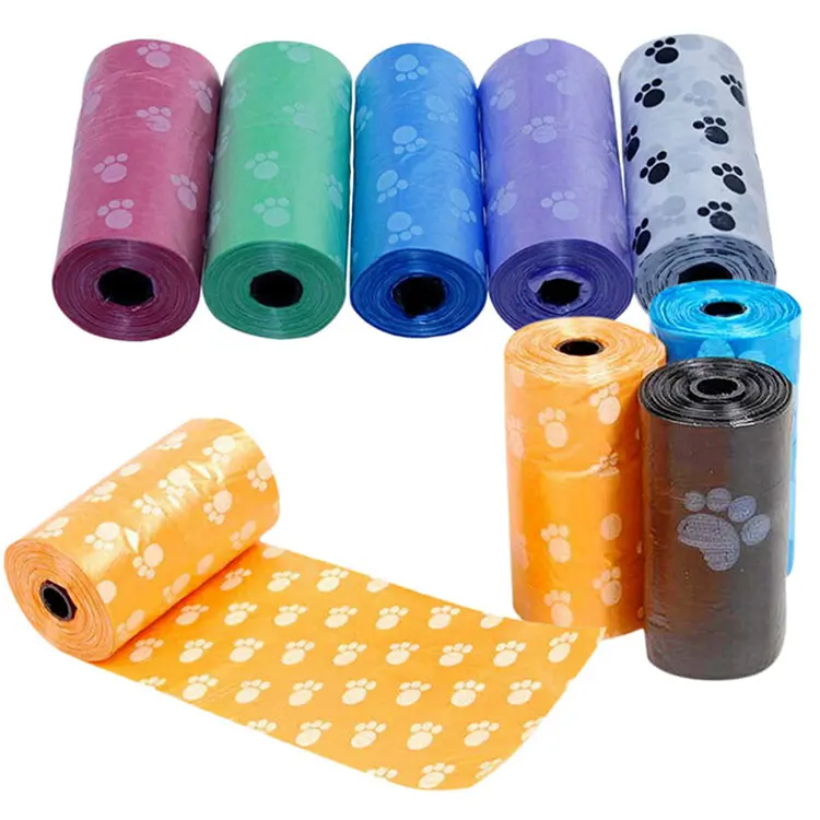 Logo print pet poop bags dog waste poop bags biodegradable scented