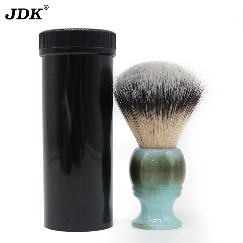 

JDK Factory Price Shaving Brush Sky Blue Color Resin Handle Synthetic Hair Knot Foaming Brush Men Face Washing Tools