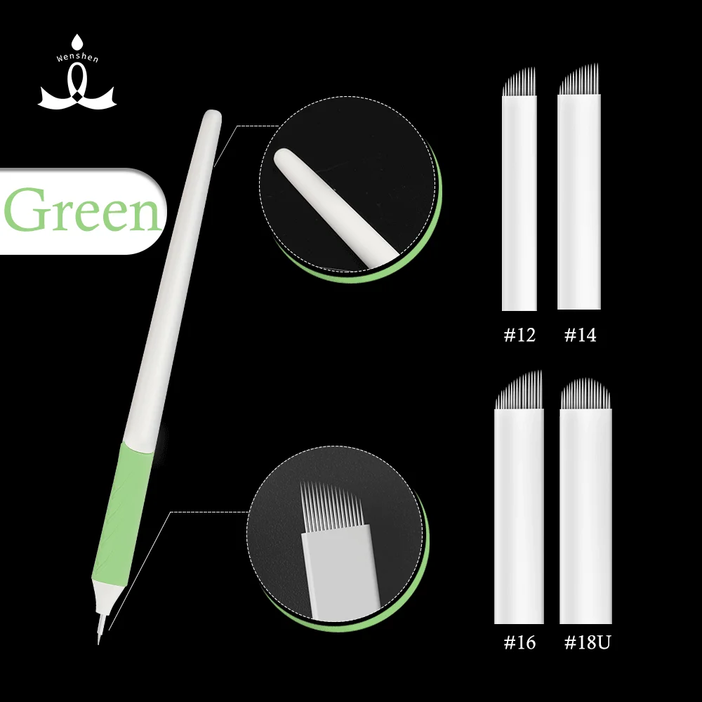 

GREEN Rainbow Disposable Microblading Pen Hand Tool With Medical Blister Packaging EO Gas Disinfection, 4 colors