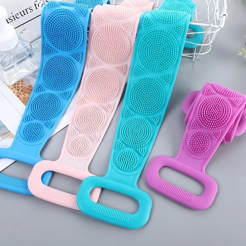 

Magic Exfoliator Double Sided Washer Body Brush Long Back Silicone bath Scrubber, Customized color