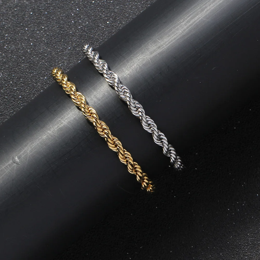 

Hip-hop Accessories 5mm 7 "8" stainless steel twist chain lady charm anklet