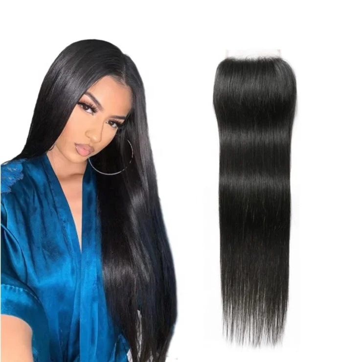 

Straight 4x4 Human Hair Lace Closure 12-20Inch Brazilian Virgin Free Part Lace Closure Natural Color human hair lace closure